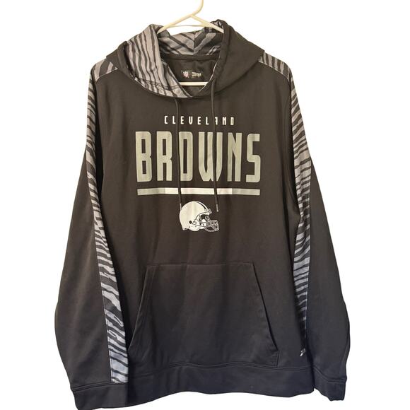 CLEVELAND BROWNS ZUBAZ NFL MEN'S HOODIE OXIDE ZEBRA SWEATSHIRT
SLEEVES S/M - Picture 1 of 5